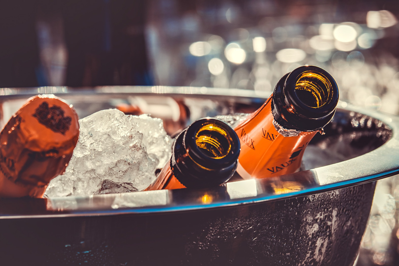 Eventfoto eines Business-Events - Champagnerflaschen im Eis